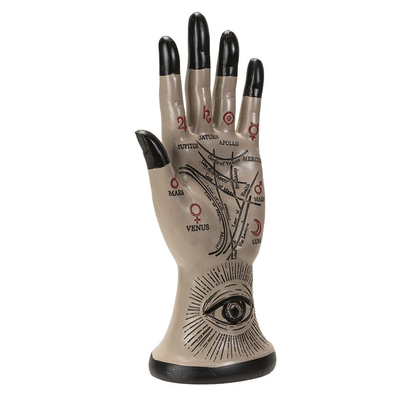 Palmistry Hand with Black Fingertips Statue