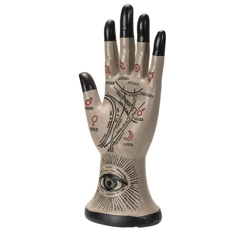 Palmistry Hand with Black Fingertips Statue