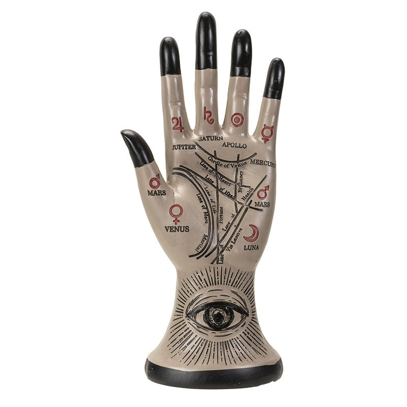 Palmistry Hand with Black Fingertips Statue