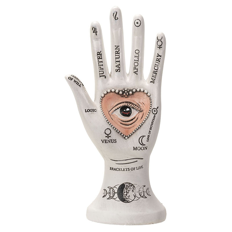 Palmistry Hand with Heart Statue