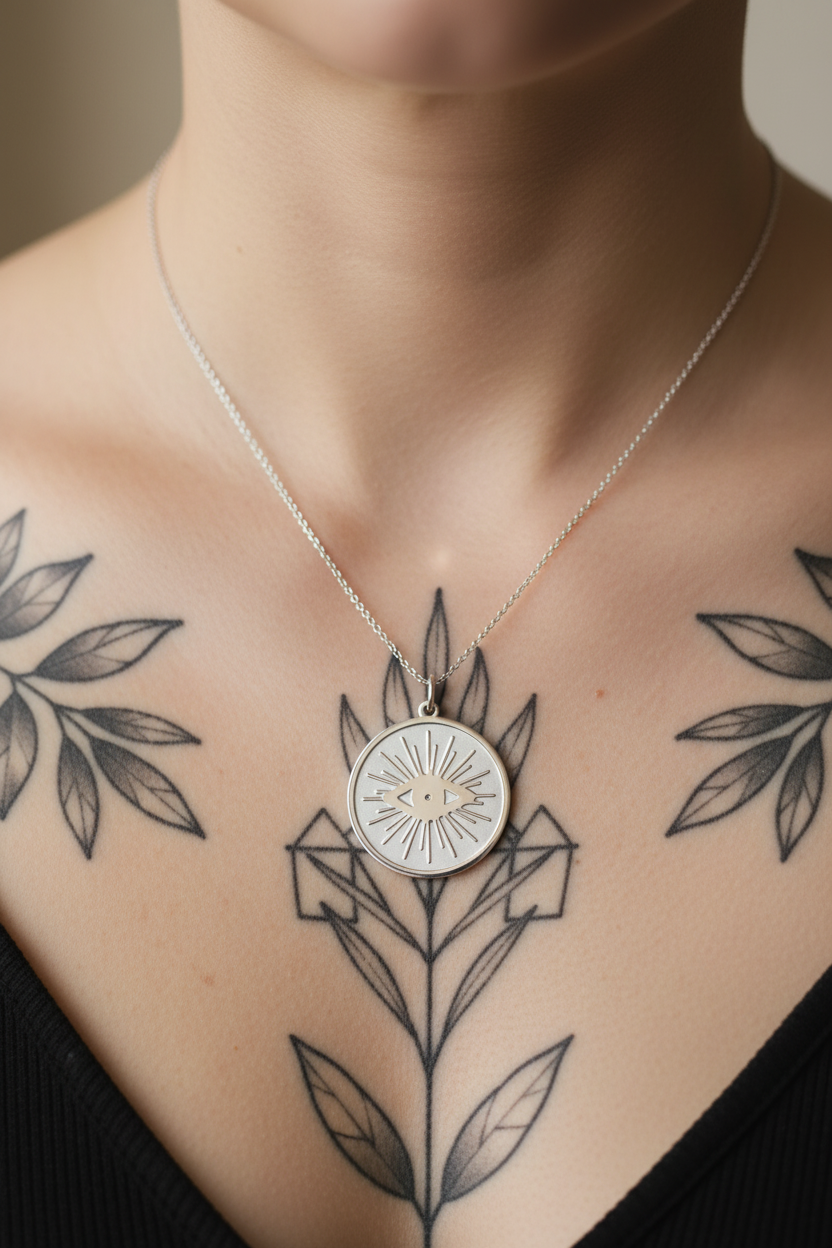 Silver All-Seeing Eye Necklace