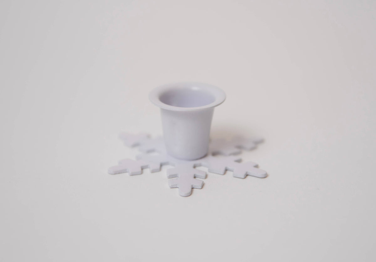 White Iron Snowflake Taper Holder
