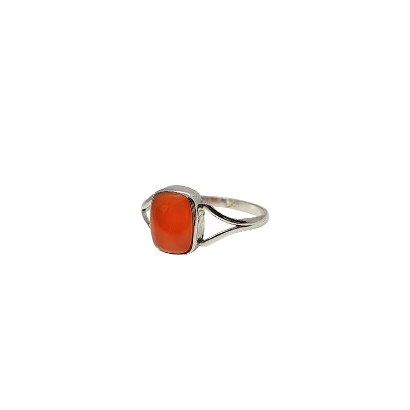 Red Onyx Stone Sterling Silver Ring