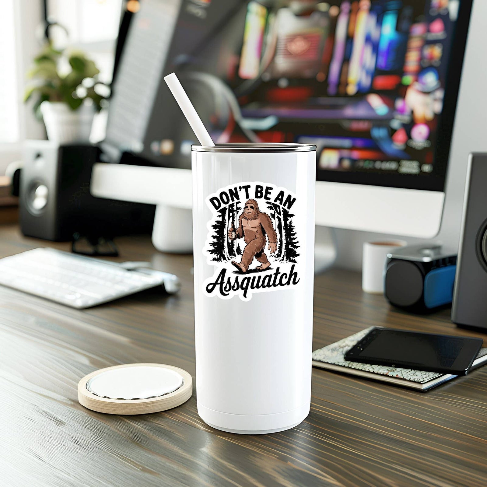 Funny Don't Be An Assquatch Vinyl Sticker
