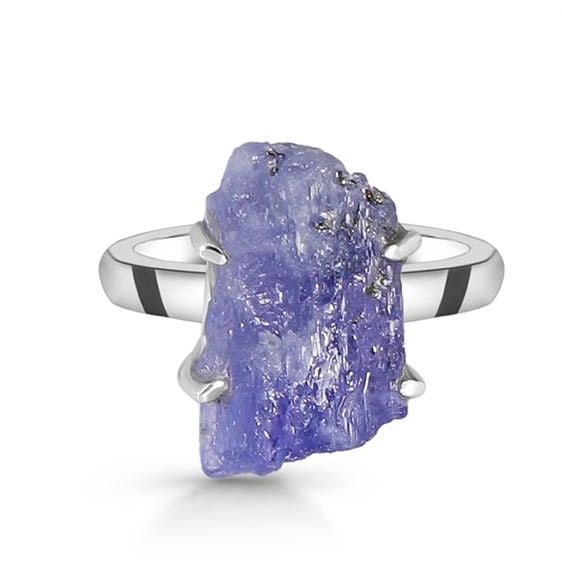Rough Tanzanite Sterling Silver Ring