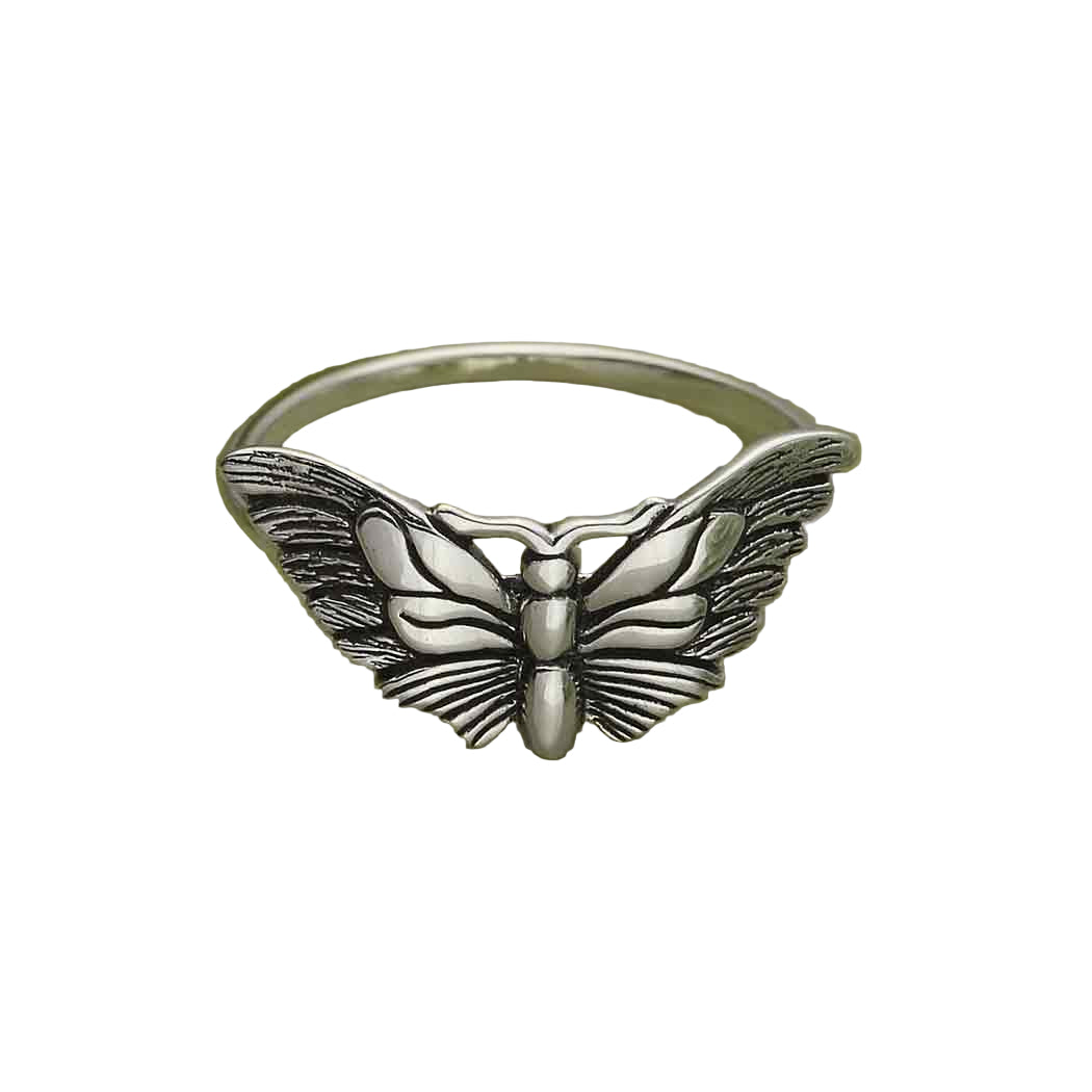 Butterfly Moth Ring Sterling Silver