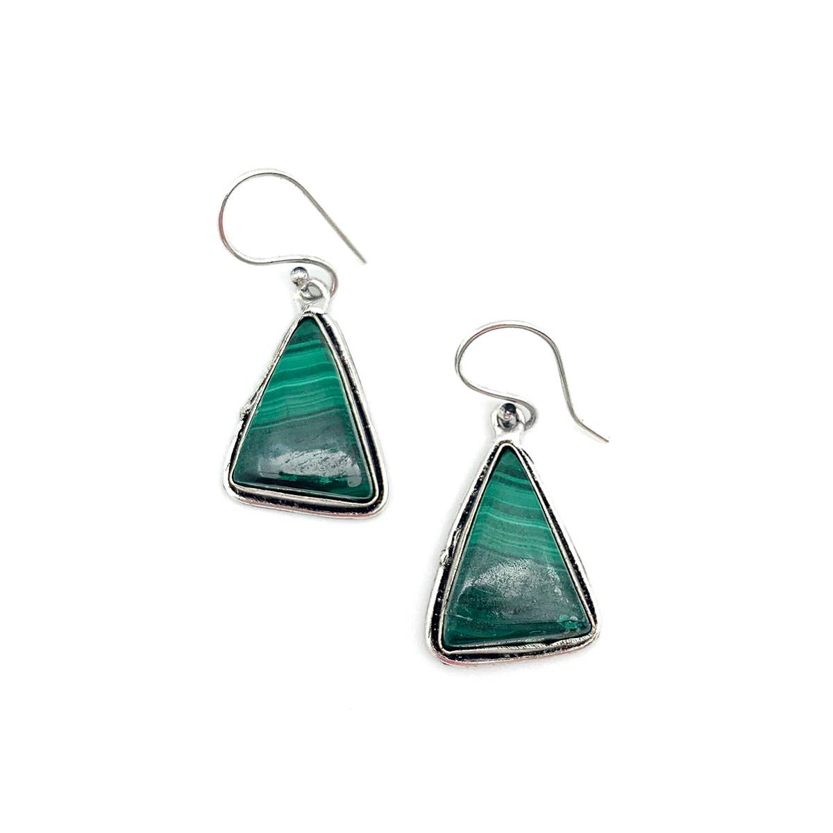 Kashi Semiprecious Large Stone Earrings - Malachite