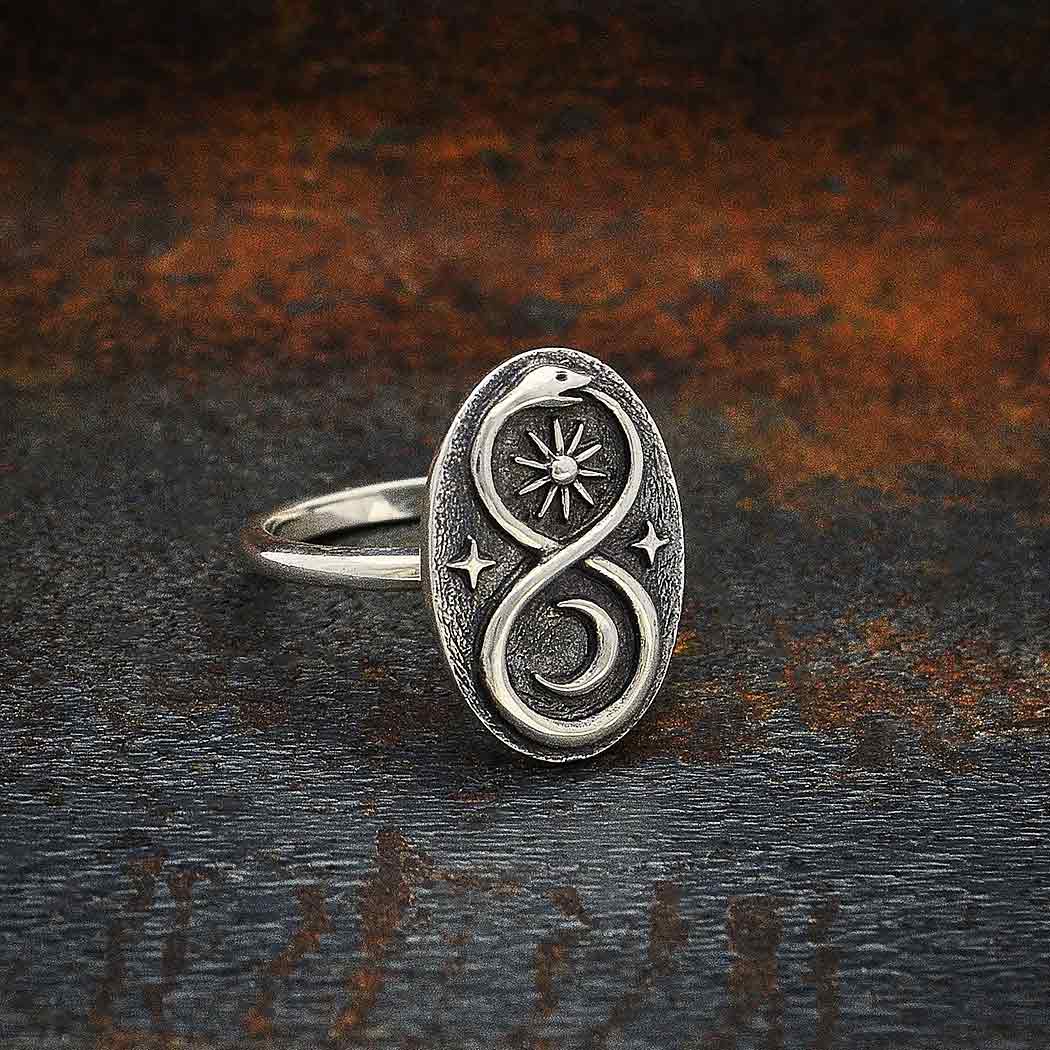 Infinity Snake Sterling Silver Ring