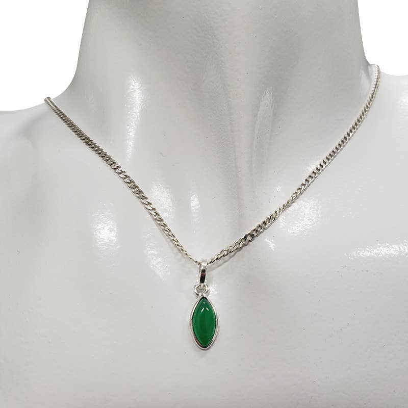 Green Onyx Silver Pendant