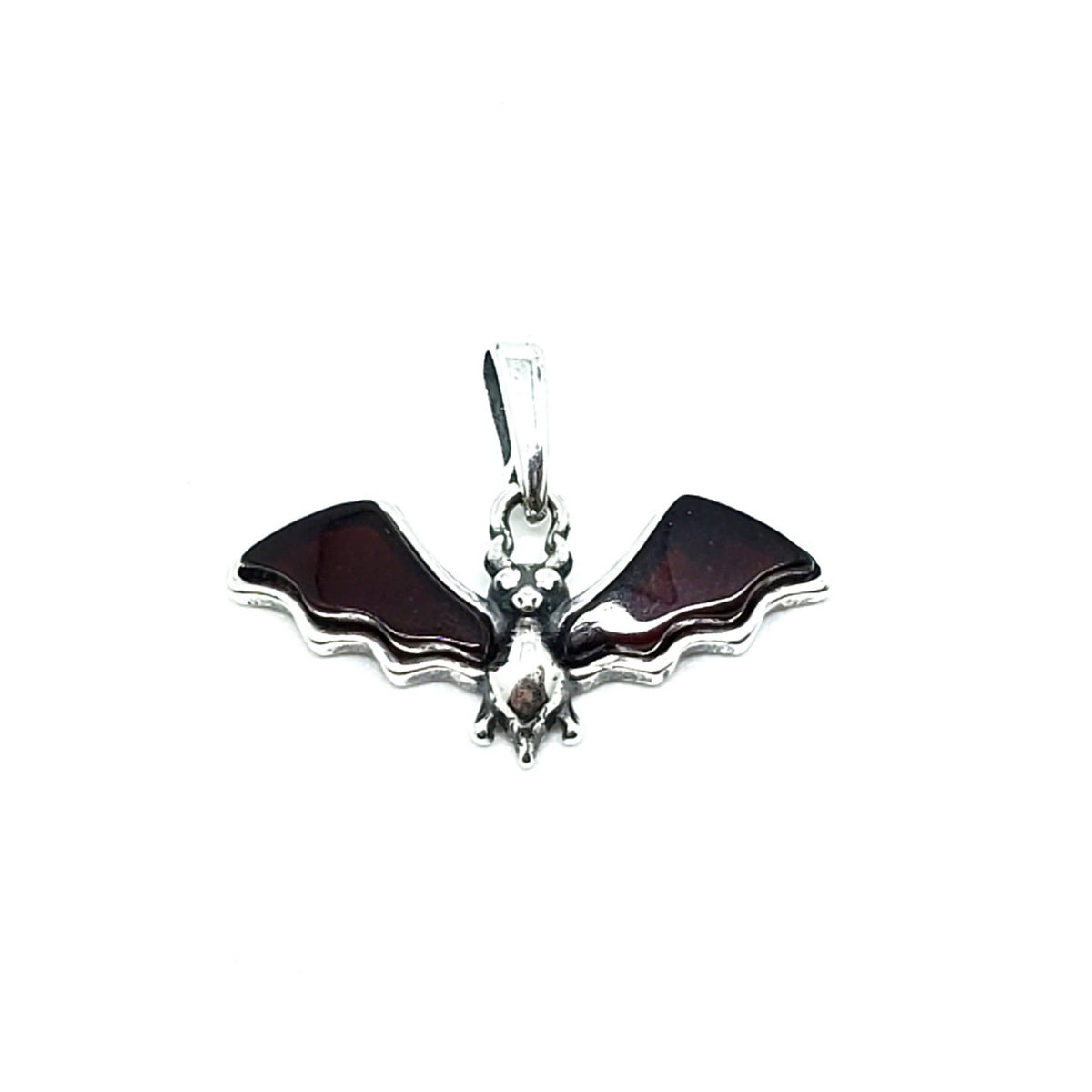 Cherry Amber Sterling Silver &quot;Bat&quot; Pendant