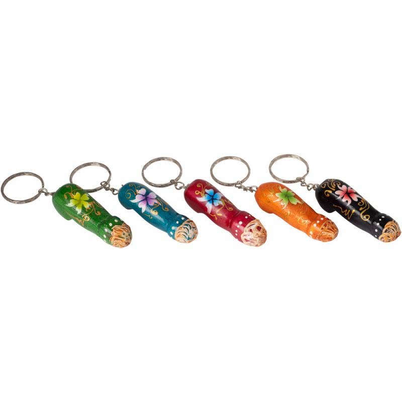 Wooden Penis Keychain