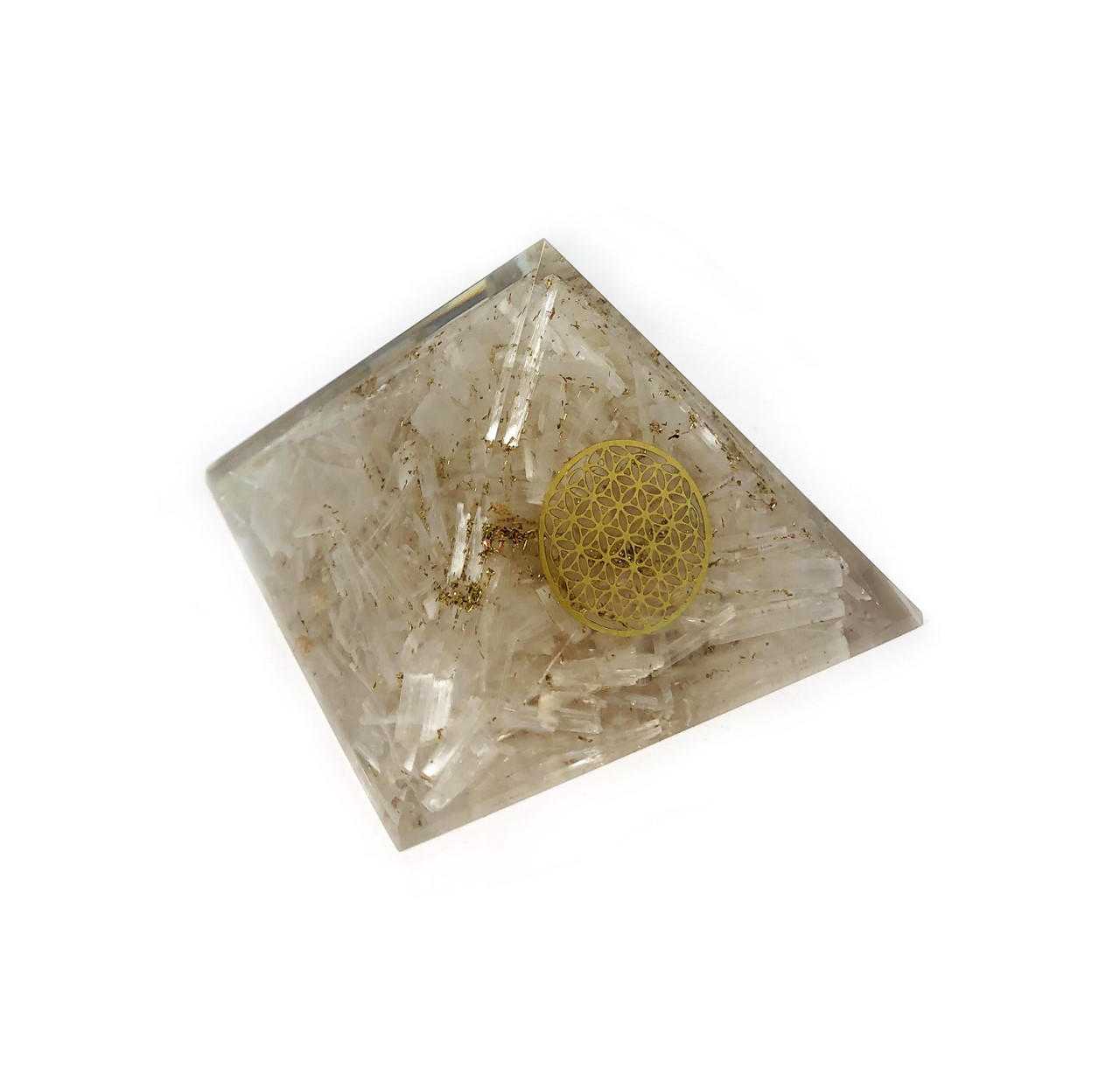 Orgone Energy Pyramid Selenite Flower of Life #21