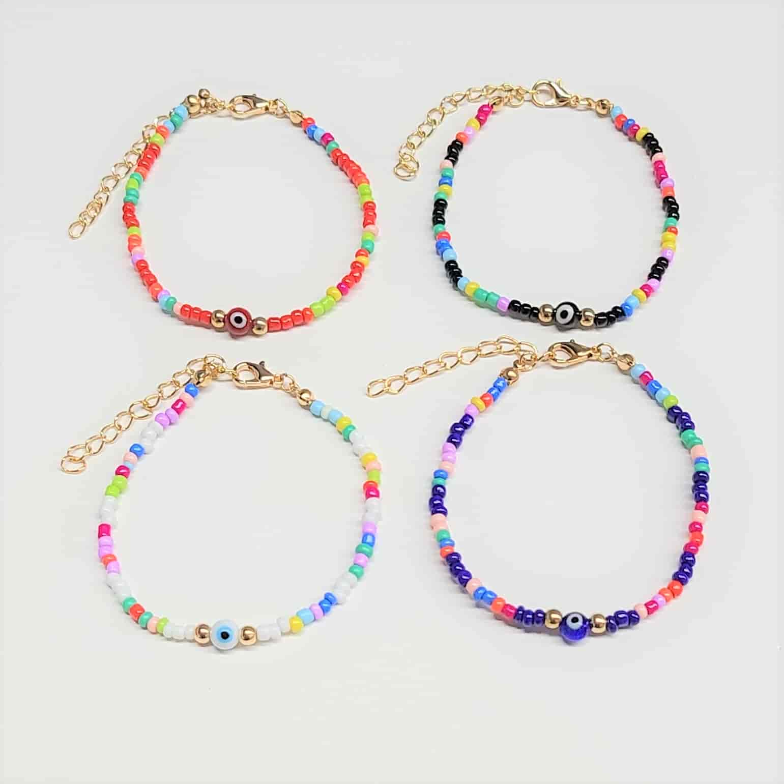 Evil Eye Beaded Bracelet  (seed beads)