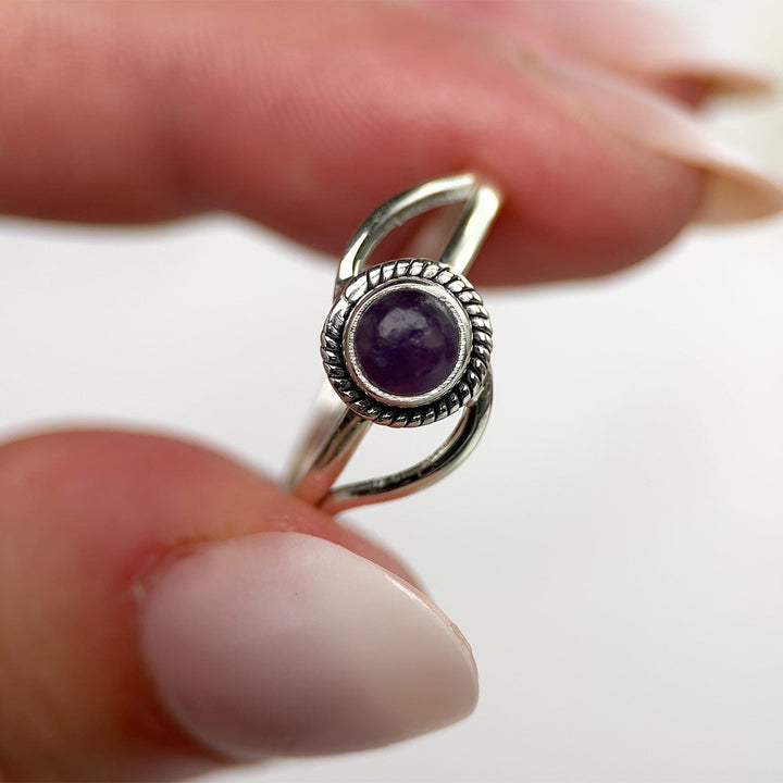 Lepidolite Infinity Sterling Silver Ring