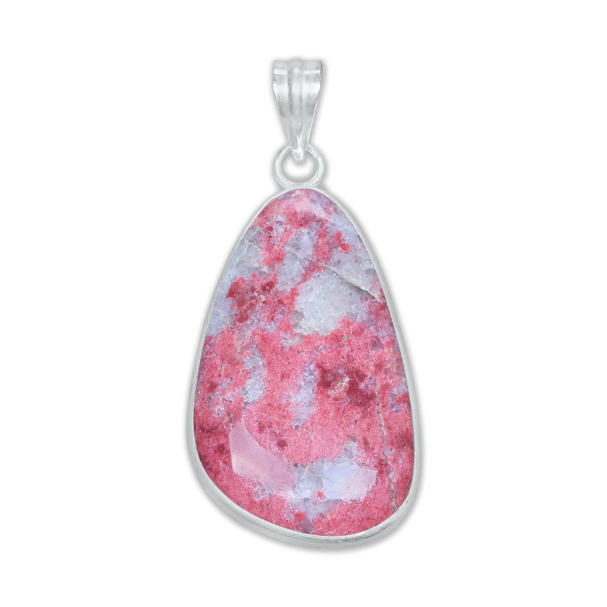 Thulite Silver-Plated Pendant