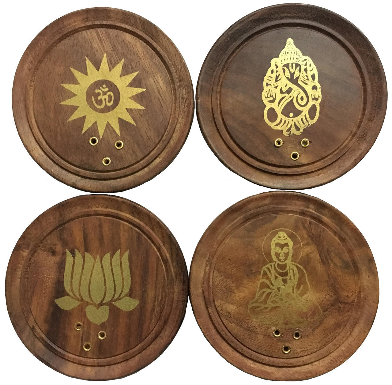 Round Wooden Incense Stick Burner