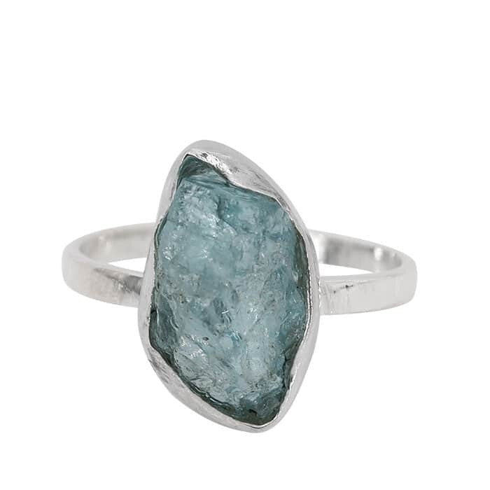 Rough Aquamarine Sterling Silver Ring