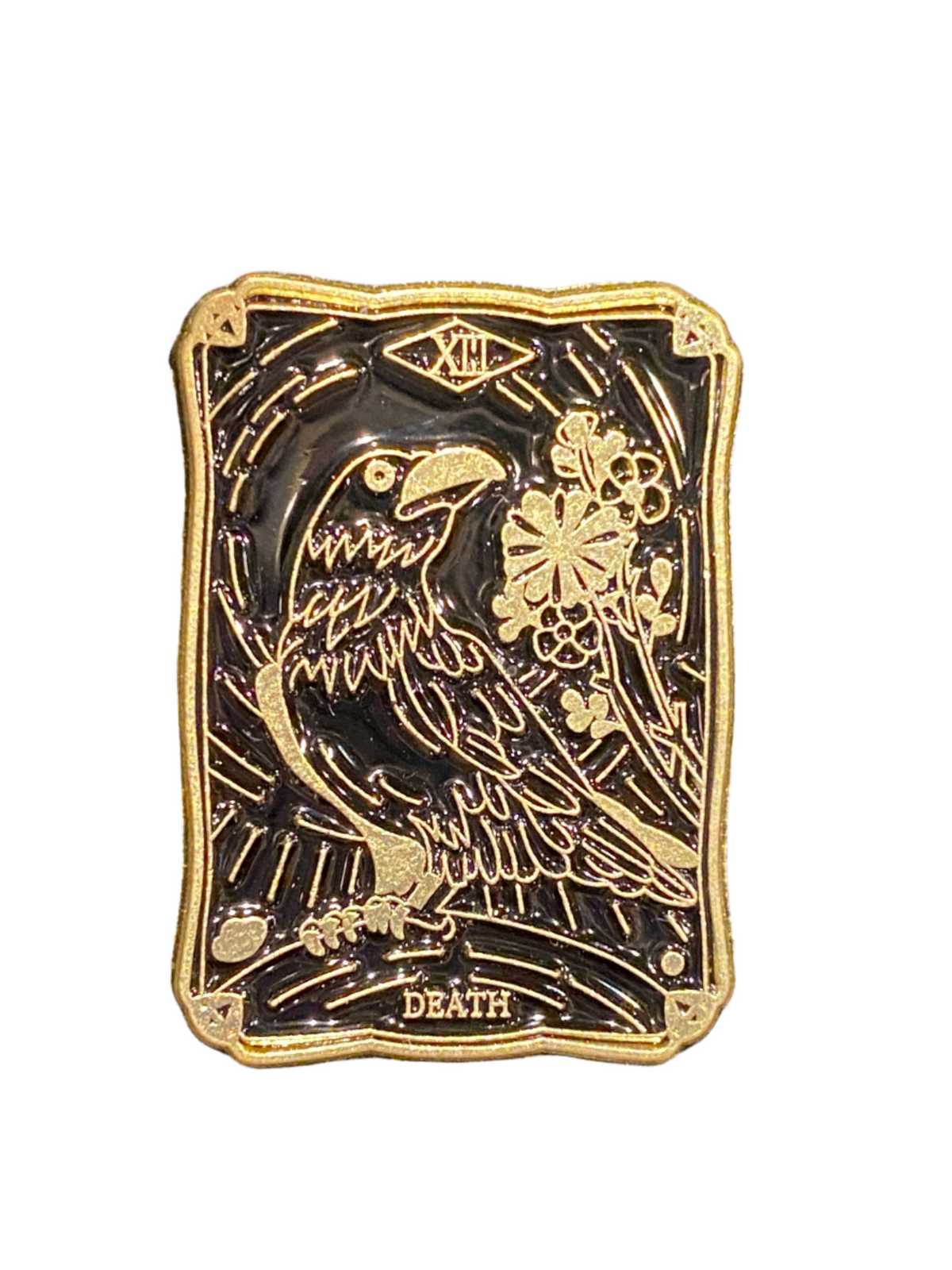 Crow Death Tarot Card Enamel Pin