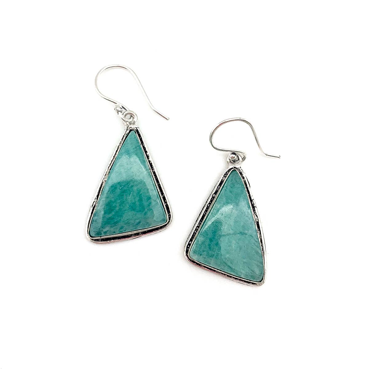 Kashi Semiprecious Large Stone Earrings - Amazonite