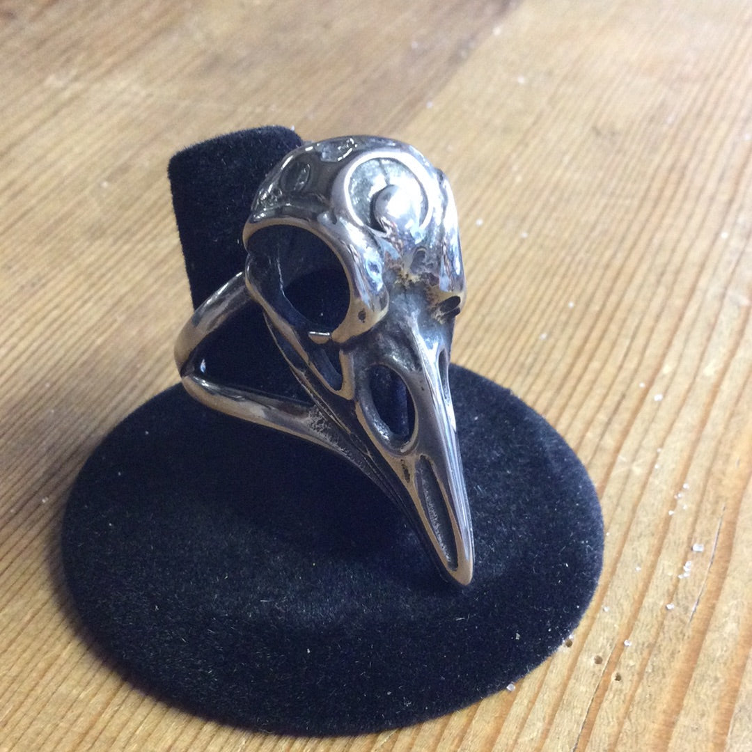 Raven Skull Stainless Steel Ring