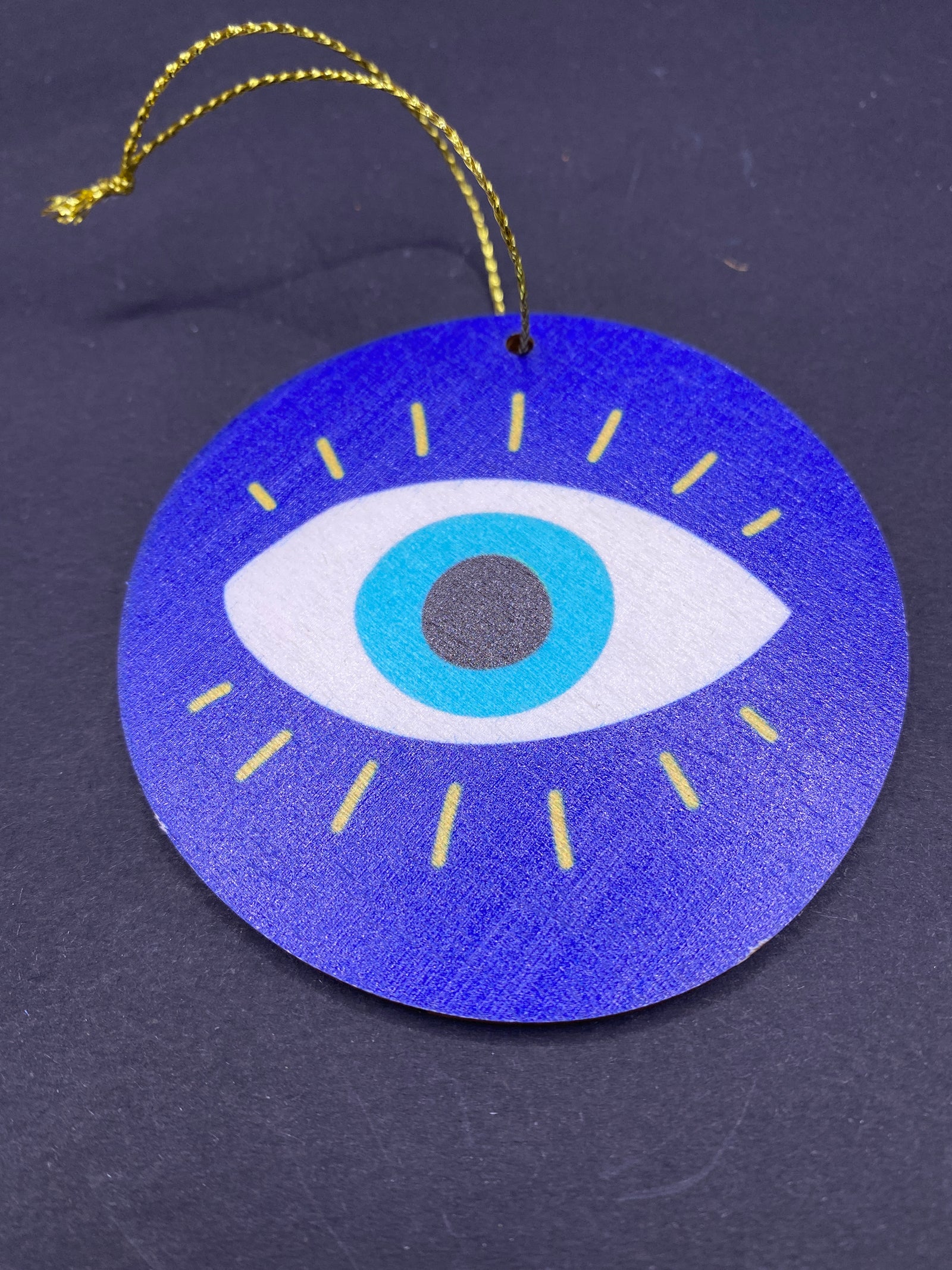 Wooden Evil Eye Ornament