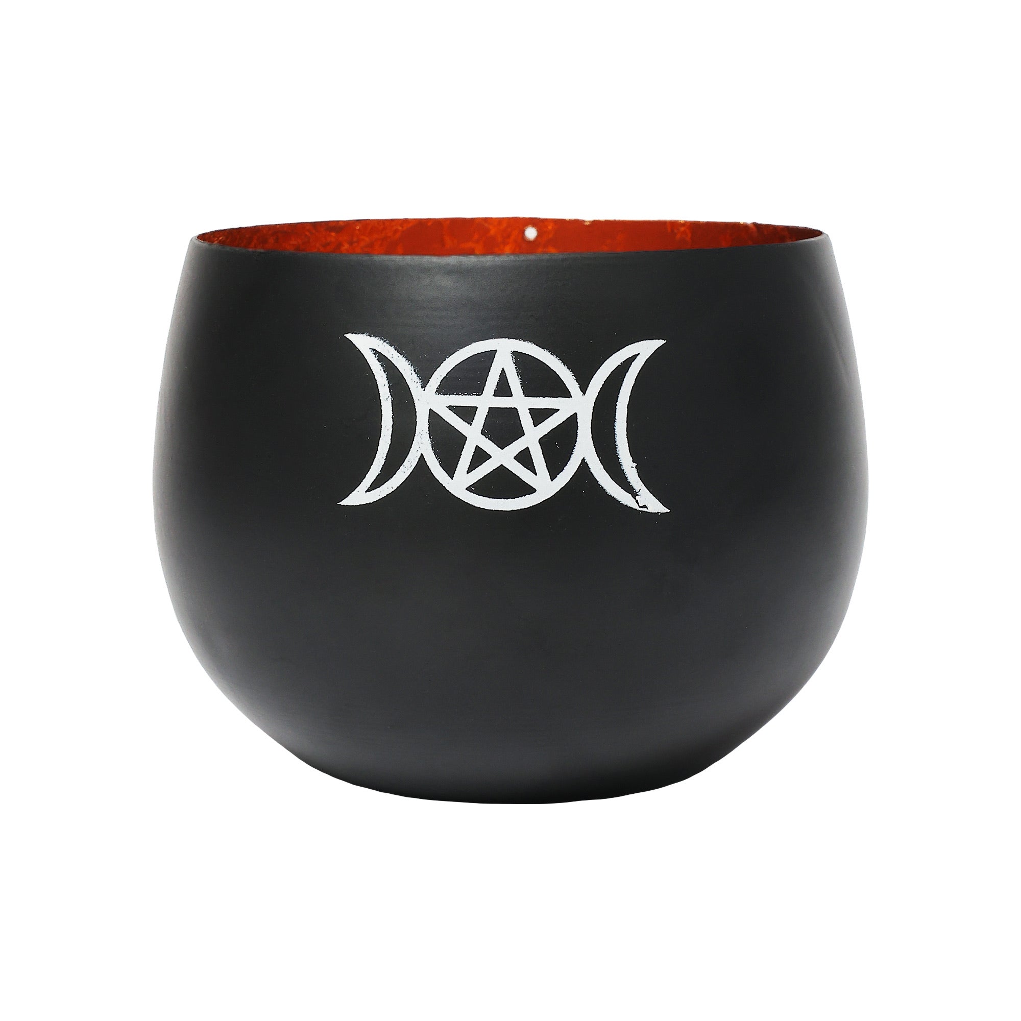 Metal Bowl Triple Moon Candle Holder