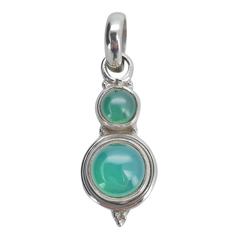 Green Onyx Sterling Silver Pendant
