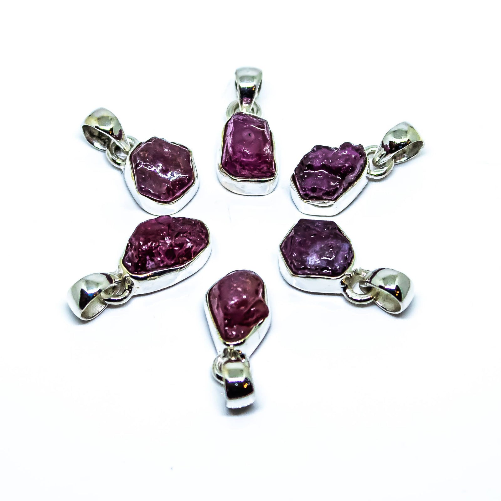 Pink Tourmaline Freeform Sterling Silver Pendant