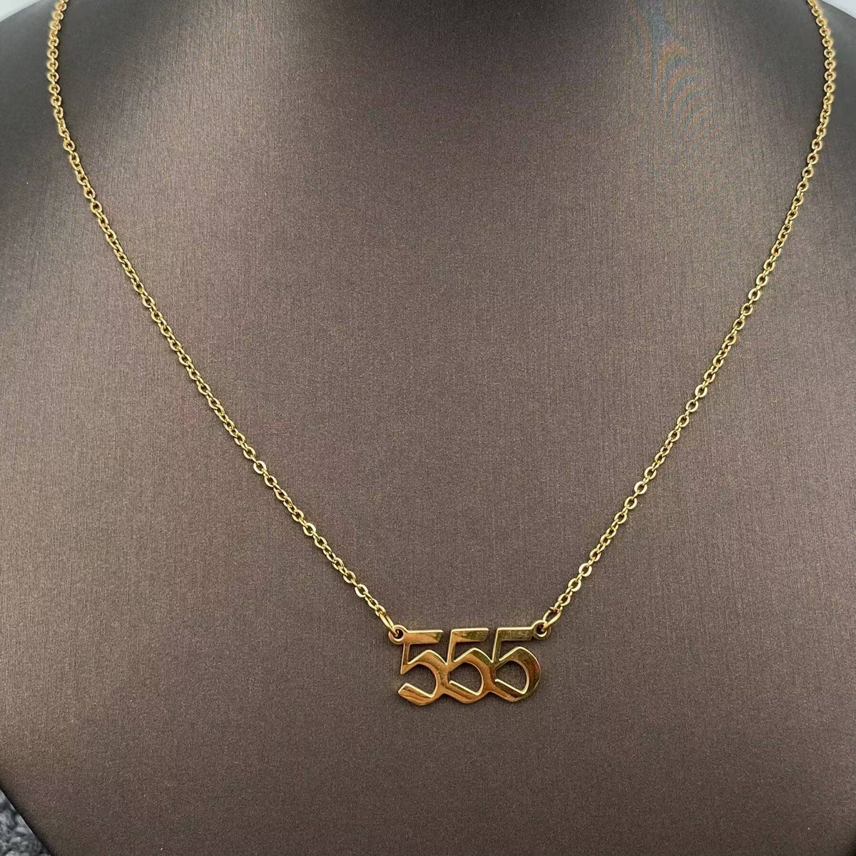 Angel Numbers 18K Gold Plated Stainless Steel Necklace