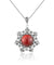 Sterling Silver Filigree Carnelian Pendant with 20" chain