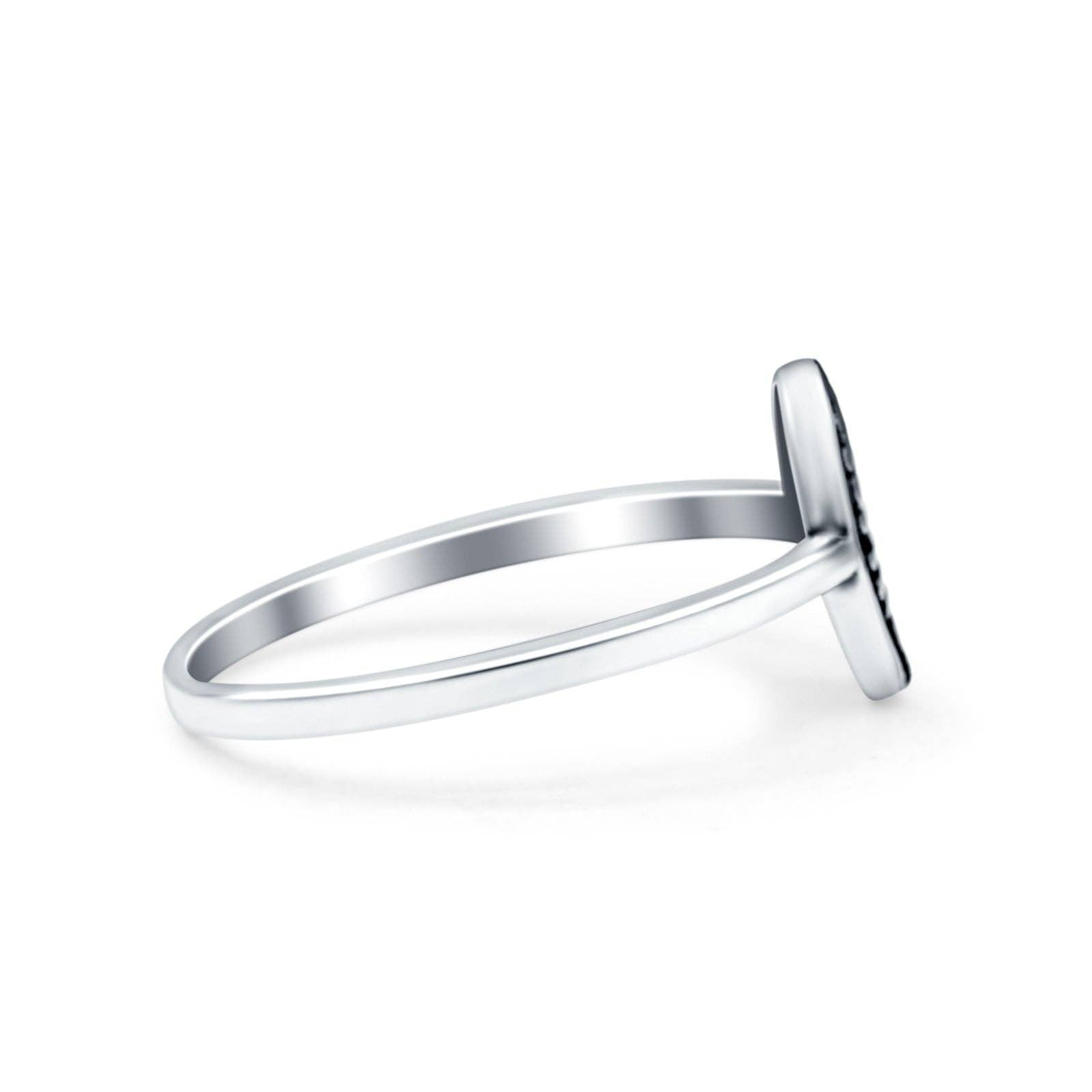 Flowers Oxidized Band Sterling Silver Ring