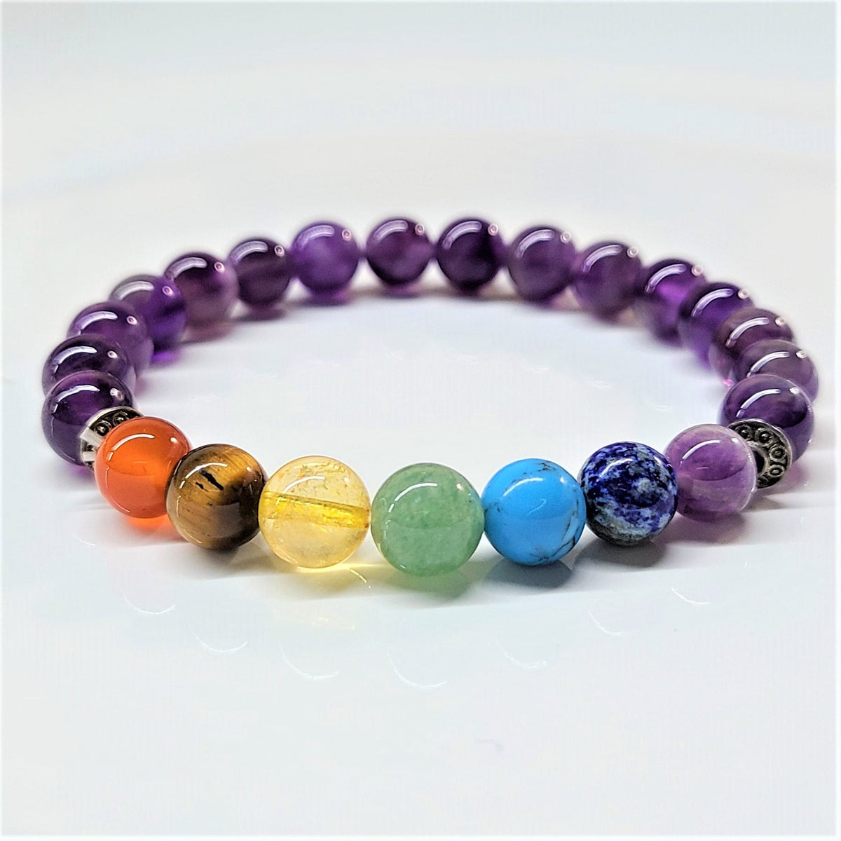 Crystal Chakra Bead Bracelet 8mm