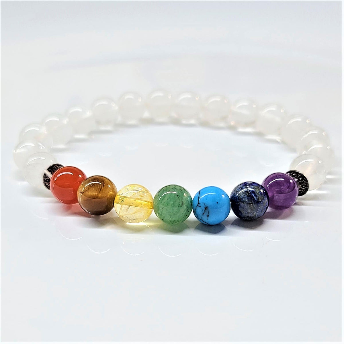 Crystal Chakra Bead Bracelet 8mm