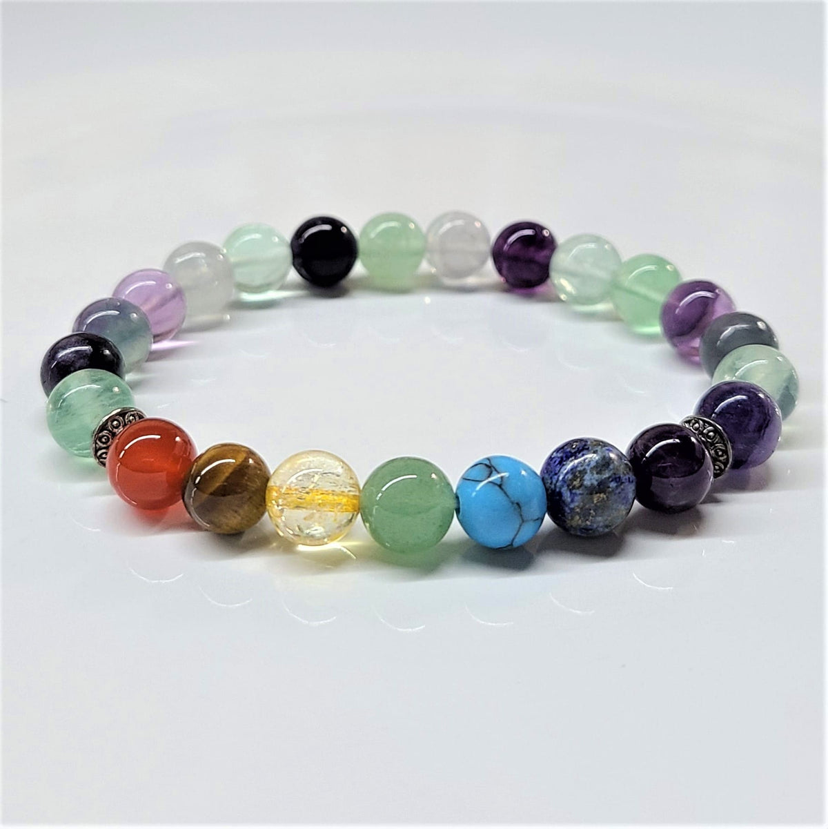 Crystal Chakra Bead Bracelet 8mm