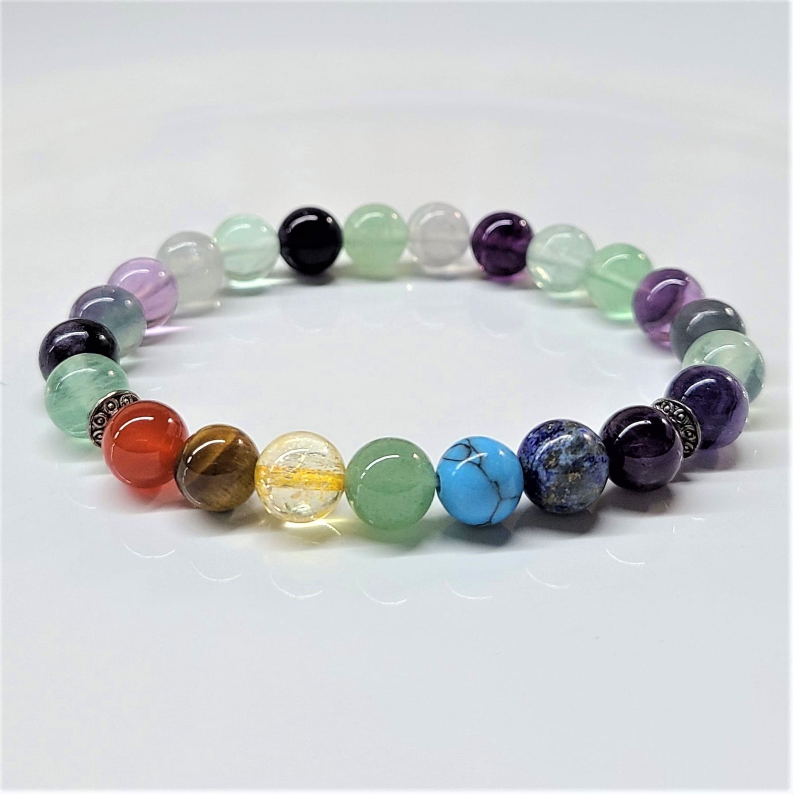 Crystal Chakra Bead Bracelet 8mm