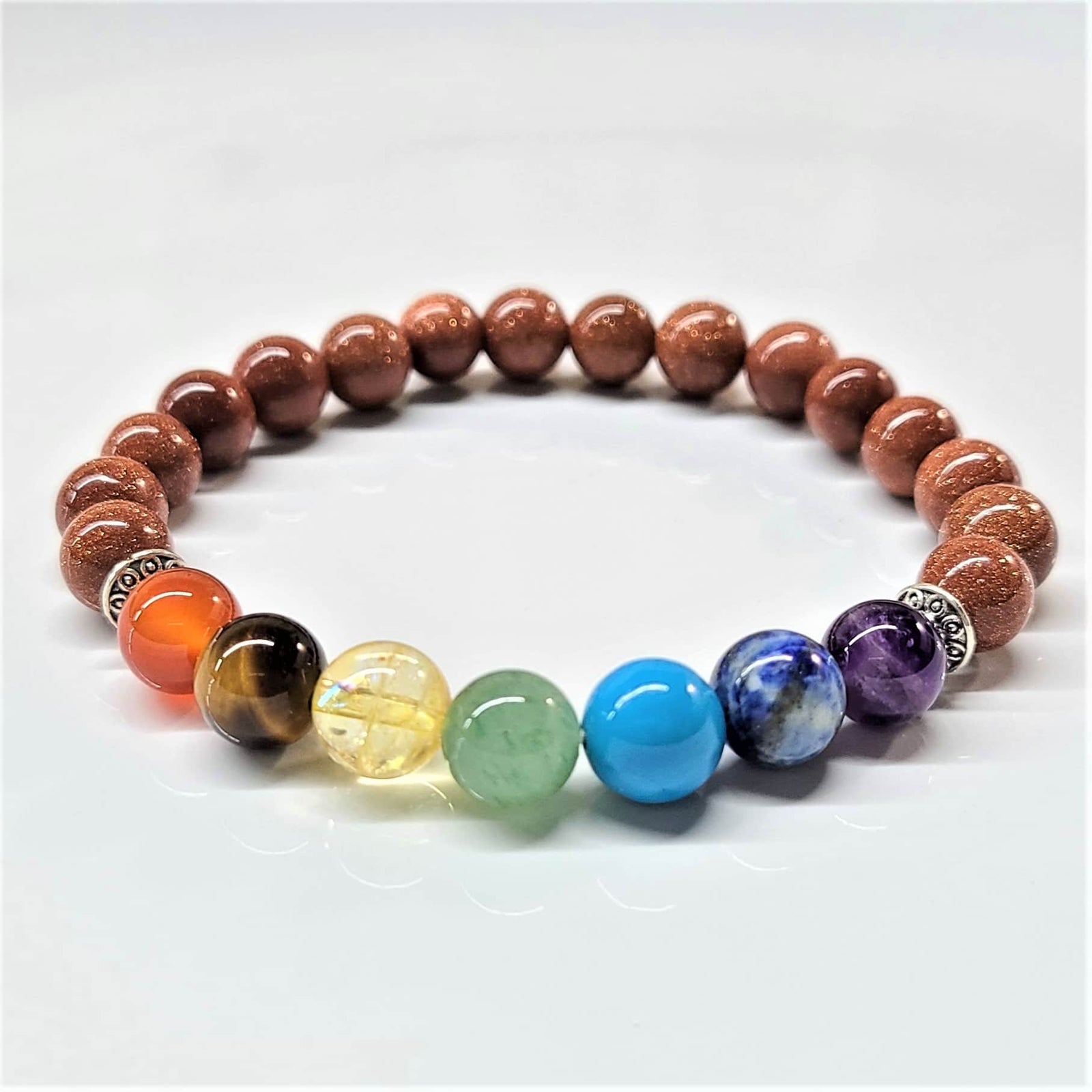 Crystal Chakra Bead Bracelet 8mm