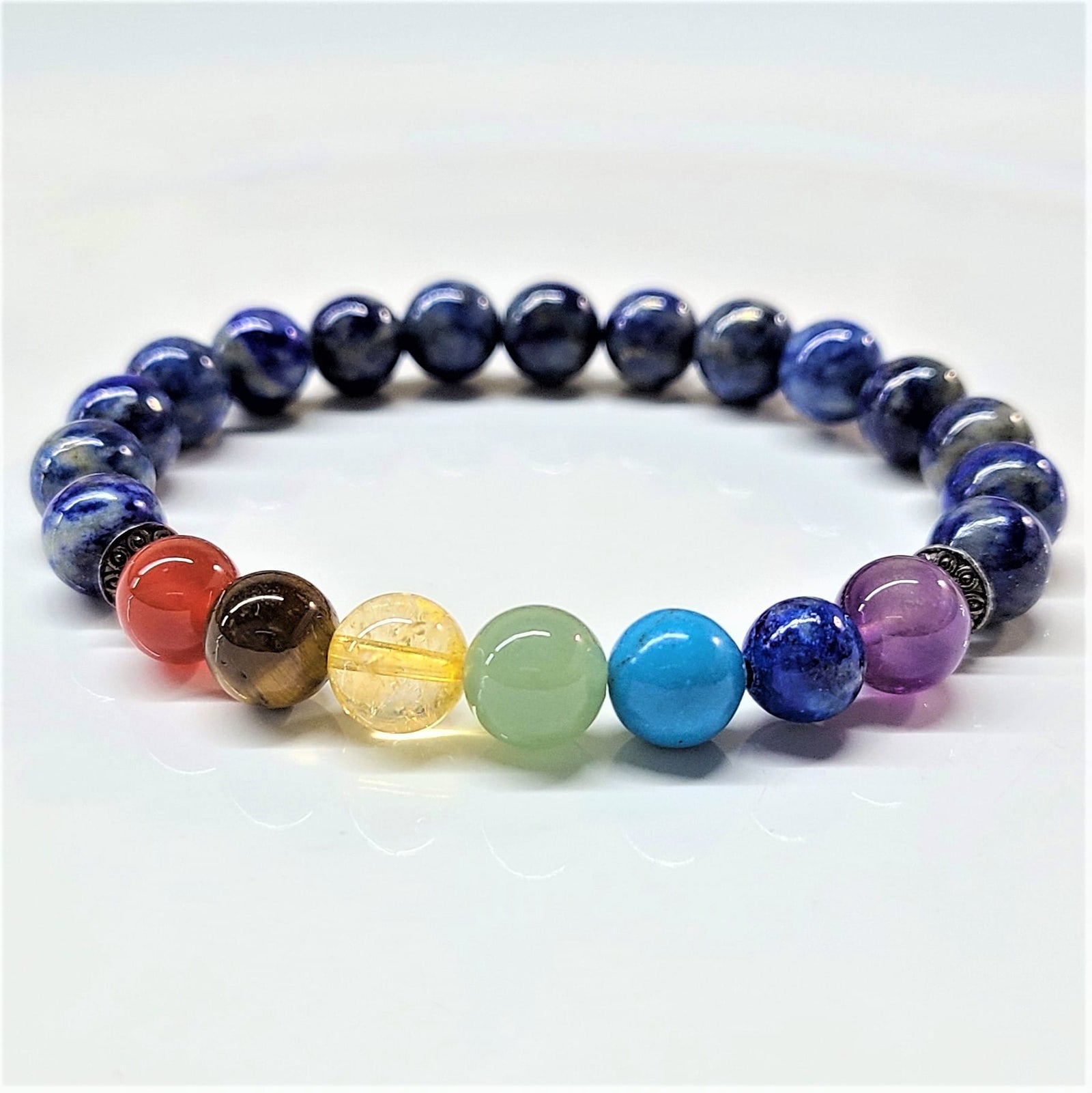 Crystal Chakra Bead Bracelet 8mm