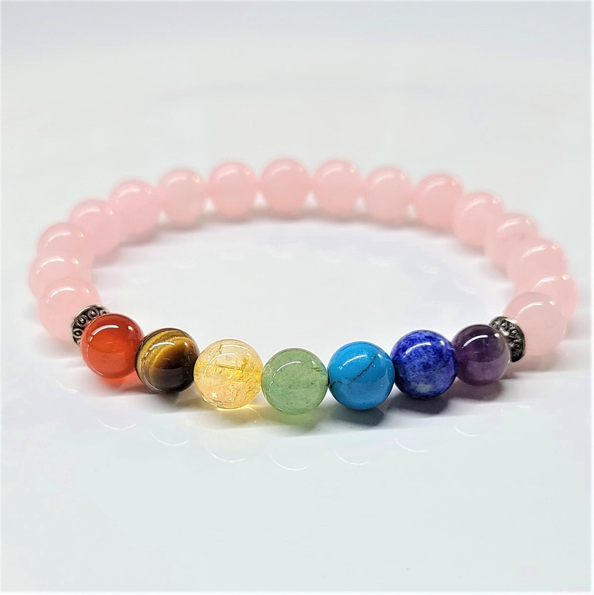 Crystal Chakra Bead Bracelet 8mm