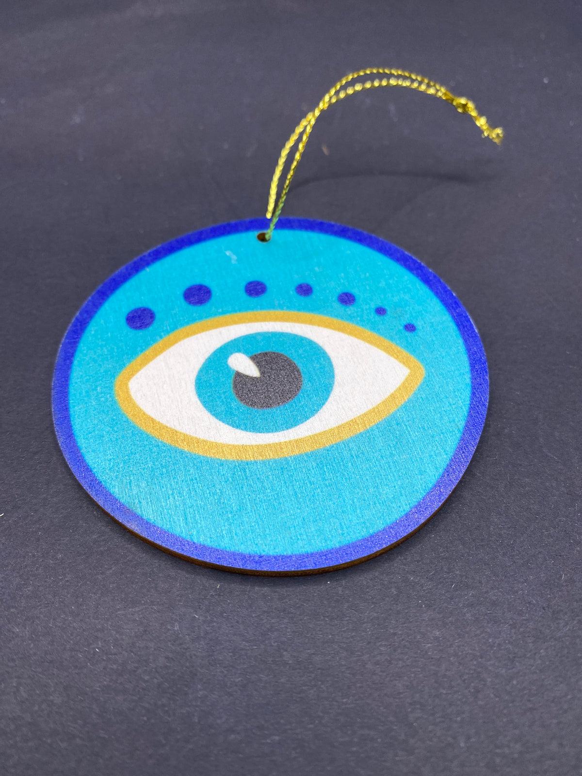 Wooden Evil Eye Ornament