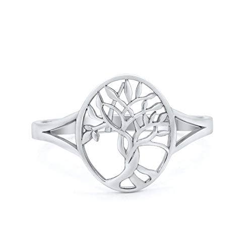 Twist Trunk Tree of Life Sterling Silver Ring