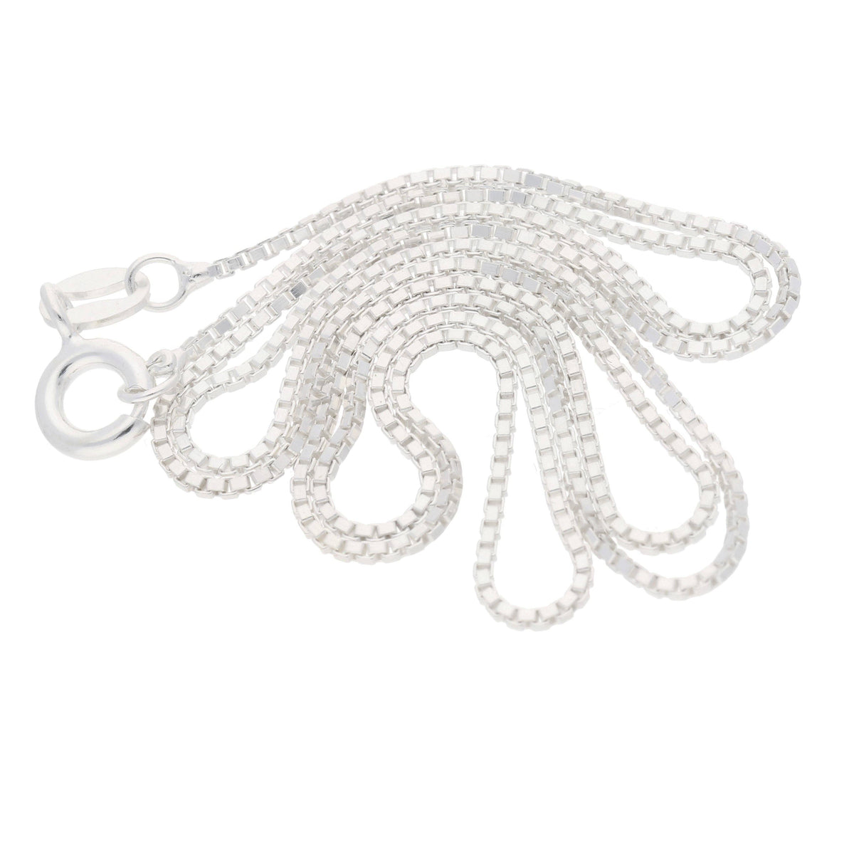 Italian 1mm Sterling Silver Box Link Chain Necklace