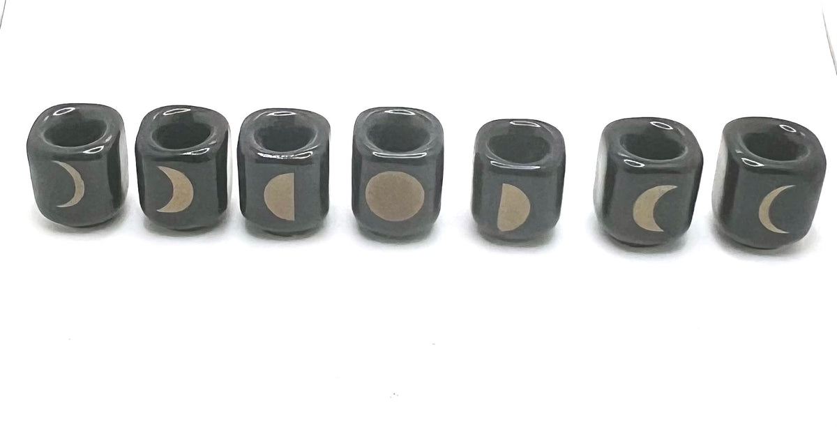 Black Ceramic Chime/Spell Candle Holder with design