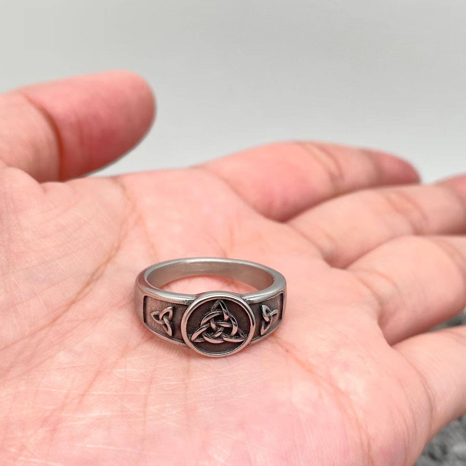Viking Celtic Trinity Knot Stainless Steel Ring