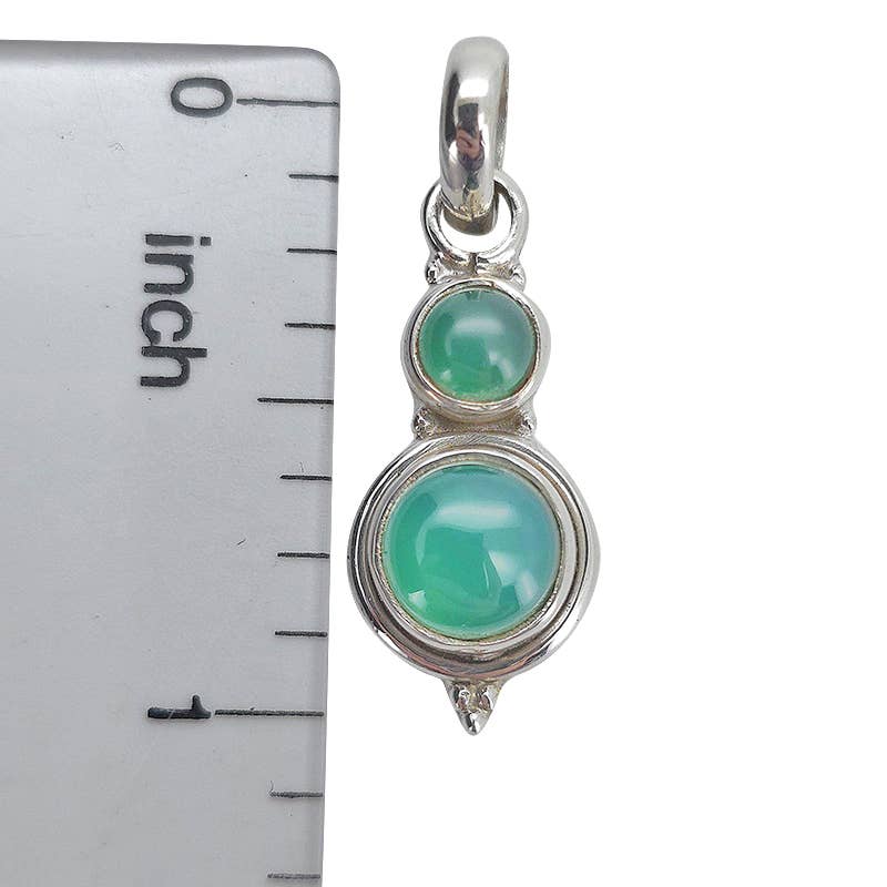 Green Onyx Sterling Silver Pendant