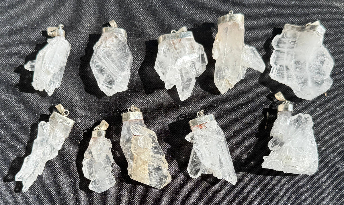 Faden Quartz Pendant with Sterling Silver Cap