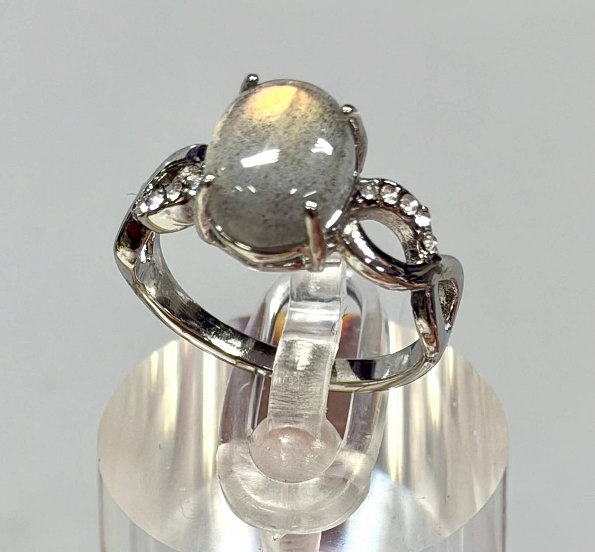 Natural Labradorite Stainless Steel Rings 9316)  8x10mm