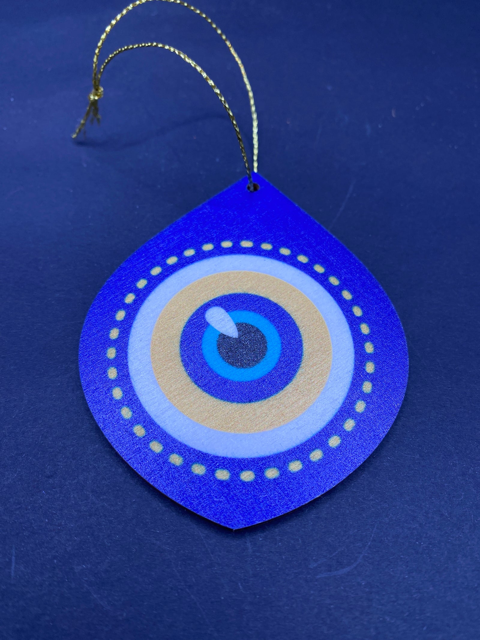 Wooden Evil Eye Ornament