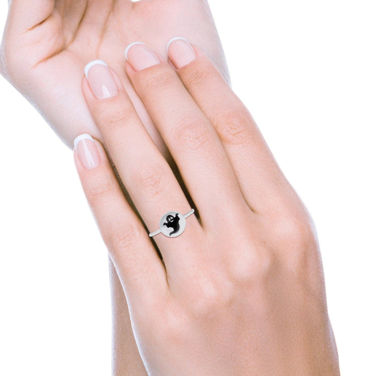 Ghost Oxidized Band Sterling Silver Ring