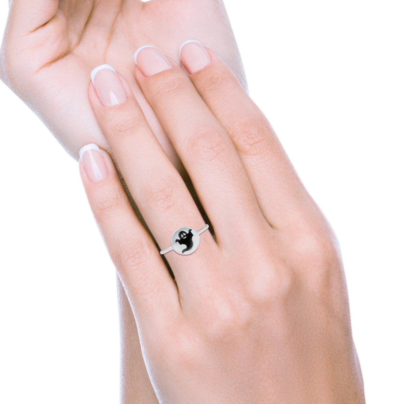 Ghost Oxidized Band Sterling Silver Ring