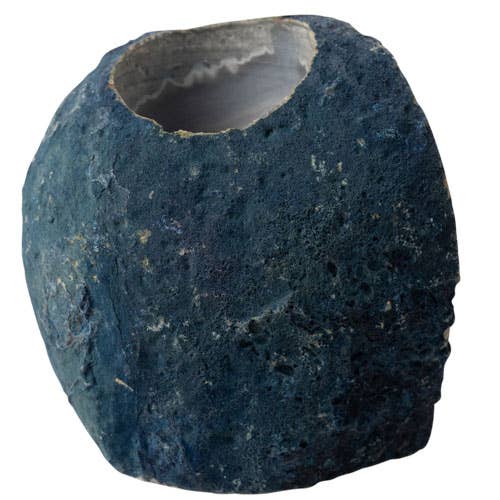 AGATE CANDLE HOLDER BLUE